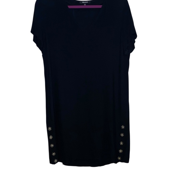 Madewell Black Side-Button Easy Shift Dress - Picture 4 of 8